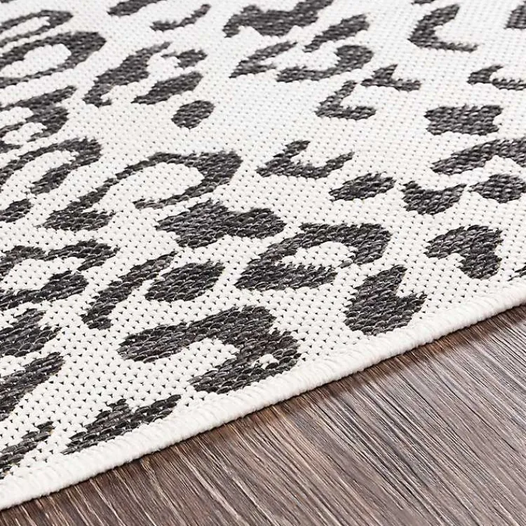 Kirklands Home Cauli Leopard Print Outdoor Rug, 7x7 Black Discount