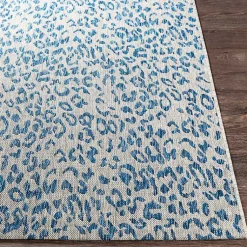 Kirklands Home Cauli Leopard Print Outdoor Rug, 8x12 Blue Hot