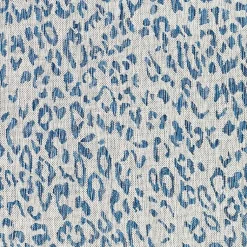 Kirklands Home Cauli Leopard Print Round Outdoor Rug, 6 ft. Blue