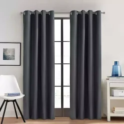 Kirklands Home Charcoal Alpine Blackout Curtain Panel, 108 in. Gray