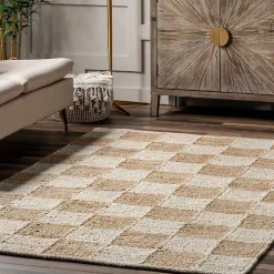 Kirklands Home Checkered Jute Area Rug, 8x10 Sale