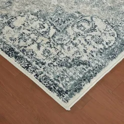Kirklands Home Cholet Ivory Blue Medallion Area Rug, 5x7 Best