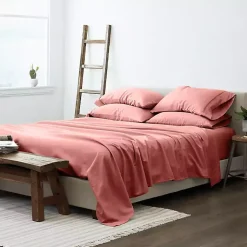 Kirklands Home Clay Solid 6-pc. Queen Sheet Set Orange Best