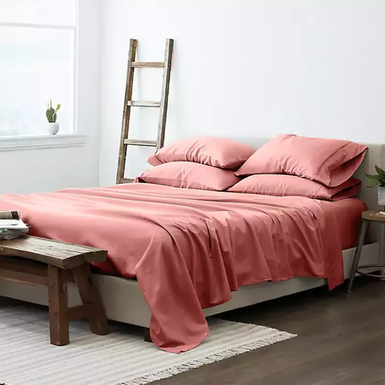 Kirklands Home Clay Solid 6-pc. Queen Sheet Set Orange Best
