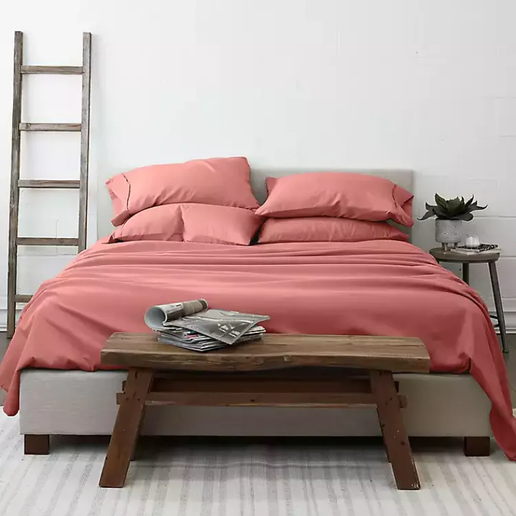 Kirklands Home Clay Solid 6-pc. Twin Sheet Set Orange Outlet