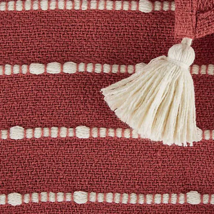 Blankets & Throws>Kirklands Home Clayoff Slub Stripe Decorative Throw Red