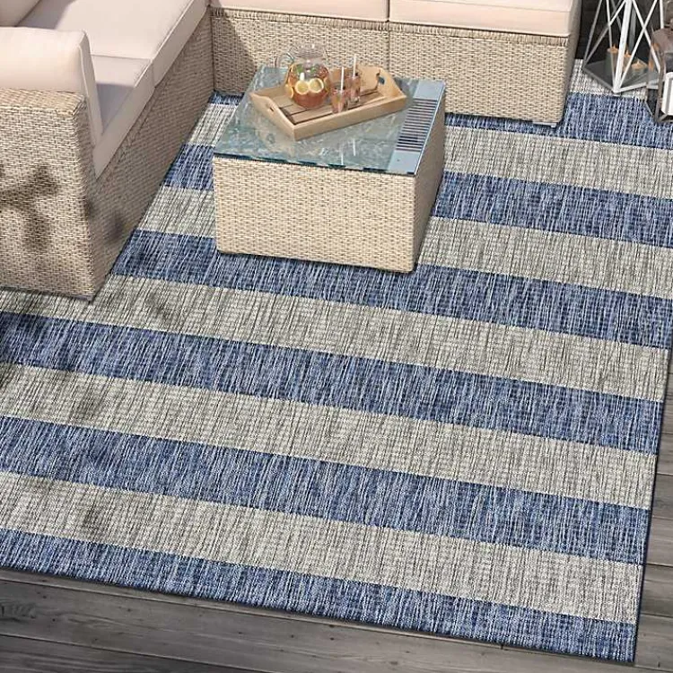 Kirklands Home Coastal Stripes Indoor/Outdoor Area Rug, 5x7
