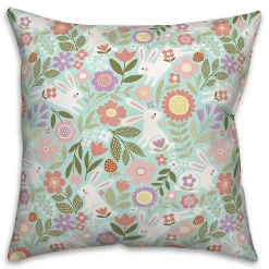 Easter Decorations>Kirklands Home Colorful Floral Bunnies Pillow