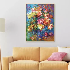 Kirklands Home Colorful Flowers in Vase Framed Canvas Art Print Multi Outlet