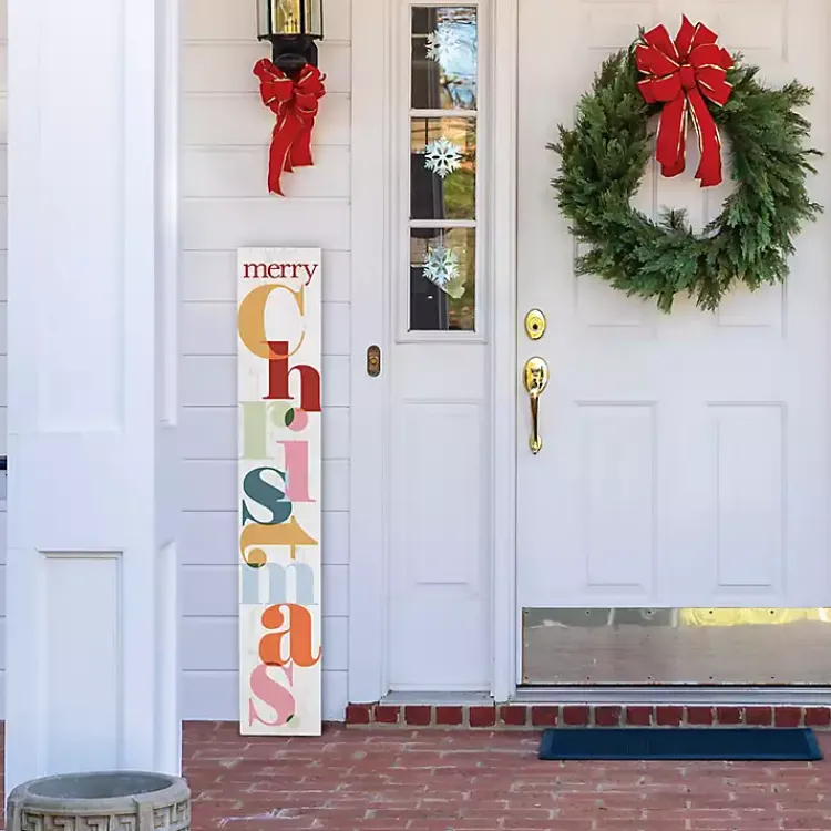 Outdoor Christmas Decorations>Kirklands Home Colorful Merry Christmas Porch Board Multi