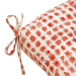 Kirklands Home Coral Checkered Outdoor Bench Cushion Outlet