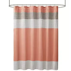 Kirklands Home Coral Colorblock Silky Shower Curtain Pink Online