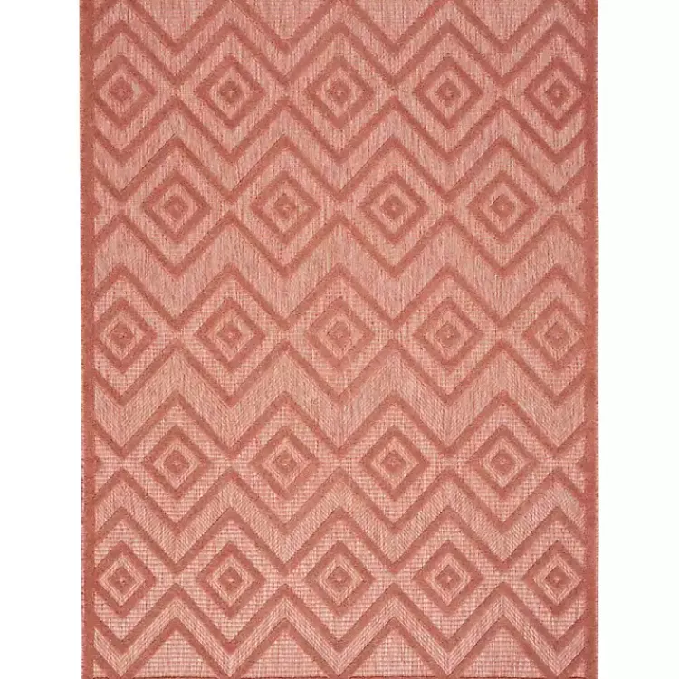 Kirklands Home Coral Diamond Indoor/Outdoor Area Rug, 4x6 Orange Clearance