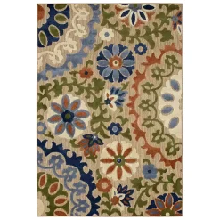 Kirklands Home Coraline Outdoor Area Rug, 9x12 Multi New