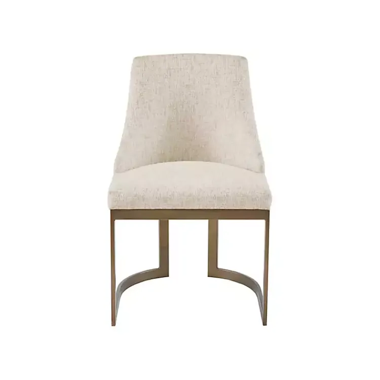 Kirklands Home Cream and Gold Modern Dining Chairs, Set of 2 Tan