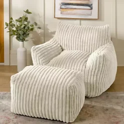 Kirklands Home Cream Comfy Foam Lounge Ottoman White Online