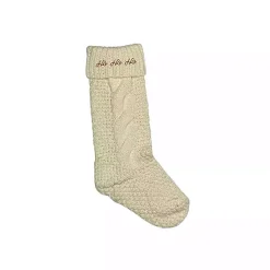 Christmas Stockings & Stocking Holders>Kirklands Home Cream Ho Ho Ho Script Christmas Stocking Ivory