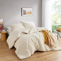 Kirklands Home Cream Quilted Teddy 3-pc. Full/Queen Comforter Set Ivory