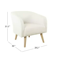 Kirklands Home Cream Sherpa Upholstered Barrel Accent Chair Ivory Online