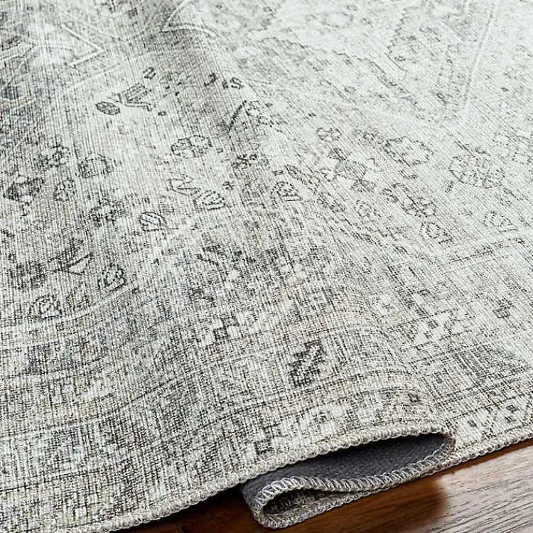 Kirklands Home Cream Traditional Washable Area Rug, 6x9 Ivory Sale