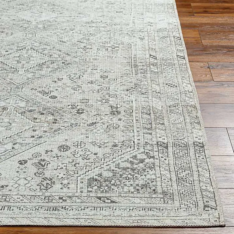 Kirklands Home Cream Traditional Washable Area Rug, 6x9 Ivory Sale