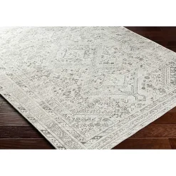 Kirklands Home Cream Traditional Washable Area Rug, 8x12 Ivory Best