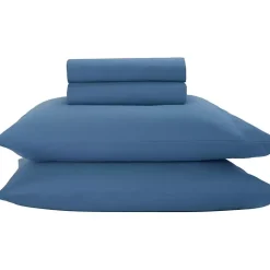 Kirklands Home Dark Microfiber 4-pc. Queen Sheet Set Blue Online