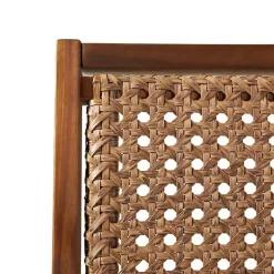Kirklands Home Dark Brown Wood and Rattan Outdoor Chair