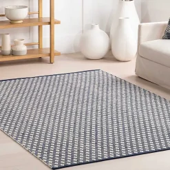 Kirklands Home Dark Gray and Ivory Dainty Diamond Area Rug, 8x10