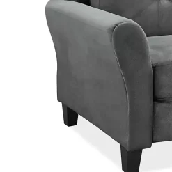 Kirklands Home Dark Kelly Microfiber Rolled Arm Loveseat Gray Best