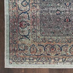 Kirklands Home Dark Vintage Floral Washable Area Rug, 5x7 Gray