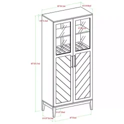 Kirklands Home Dark Walnut Chevron Wooden Storage Cabinet Brown Discount