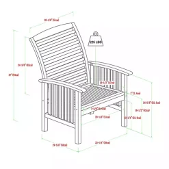 Kirklands Home Dark Wood Slat Back 4-pc. Outdoor Dining Set Brown Clearance