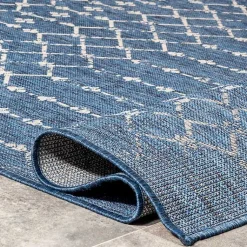 Kirklands Home Davon Blue Moroccan Trellis Outdoor Rug, 8x10 Discount