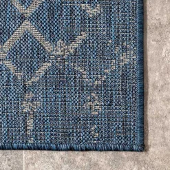 Kirklands Home Davon Blue Moroccan Trellis Outdoor Rug, 8x10 Discount