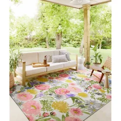 Kirklands Home Daylight Garden Party Indoor/Outdoor Rug, 7x11