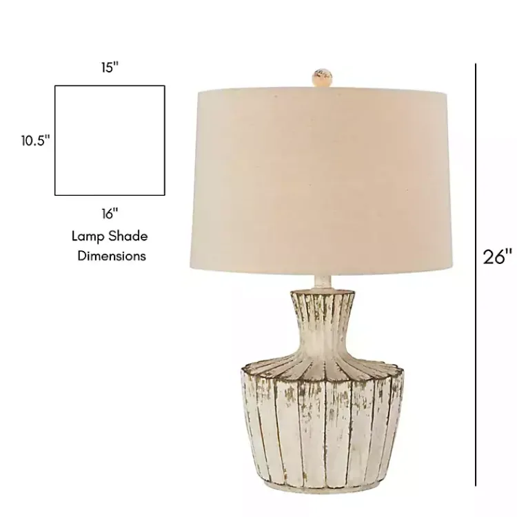 Kirklands Home Distressed Cream Jada Table Lamp Tan Outlet