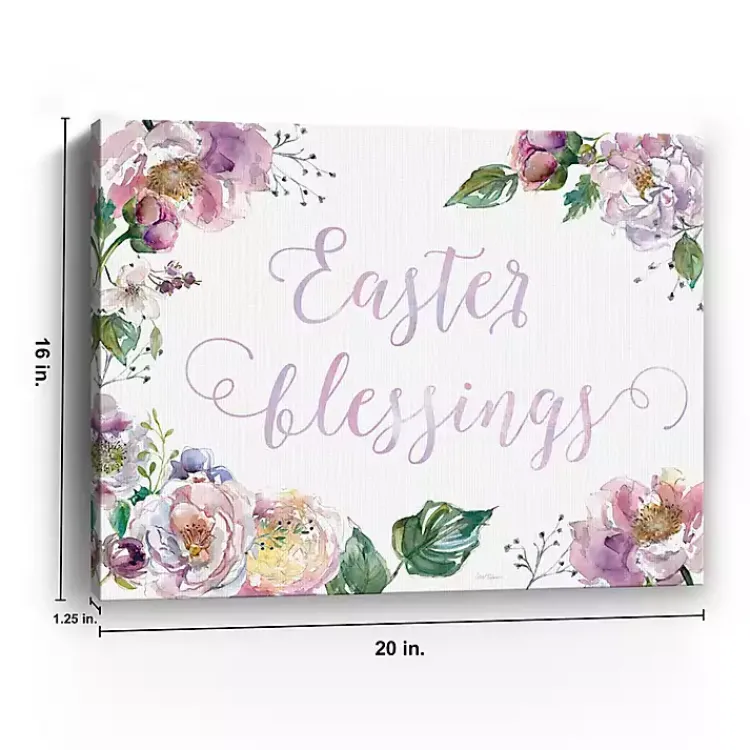 Easter Decorations>Kirklands Home Easter Blessings Floral Canvas Art Print