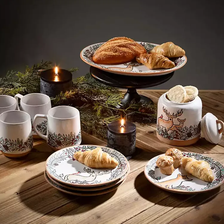 Christmas Dining & Entertaining>Kirklands Home Embossed Woodland Christmas Mugs, Set of 4
