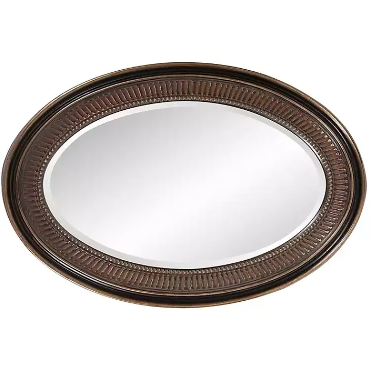 Kirklands Home Ethan Bronze Ribbed Oval Wall Mirror Hot
