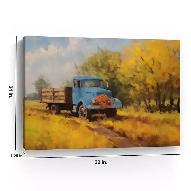 Fall>Kirklands Home Fall Truck in Field Canvas Art Print, 32x24 in.