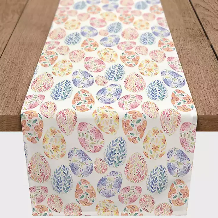 Easter Decorations>Kirklands Home Floral Easter Eggs Table Runner, 90 in.