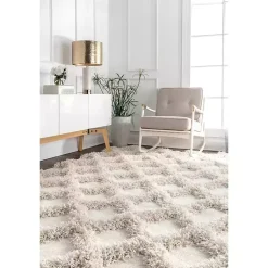 Kirklands Home Francis Shaggy Diamond Trellis Area Rug, 5x8 Online