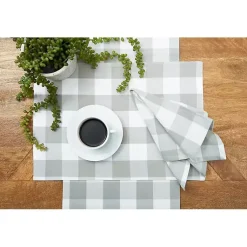 Kirklands Home Franklin Slate Gingham Napkins, Set of 6 Gray Online