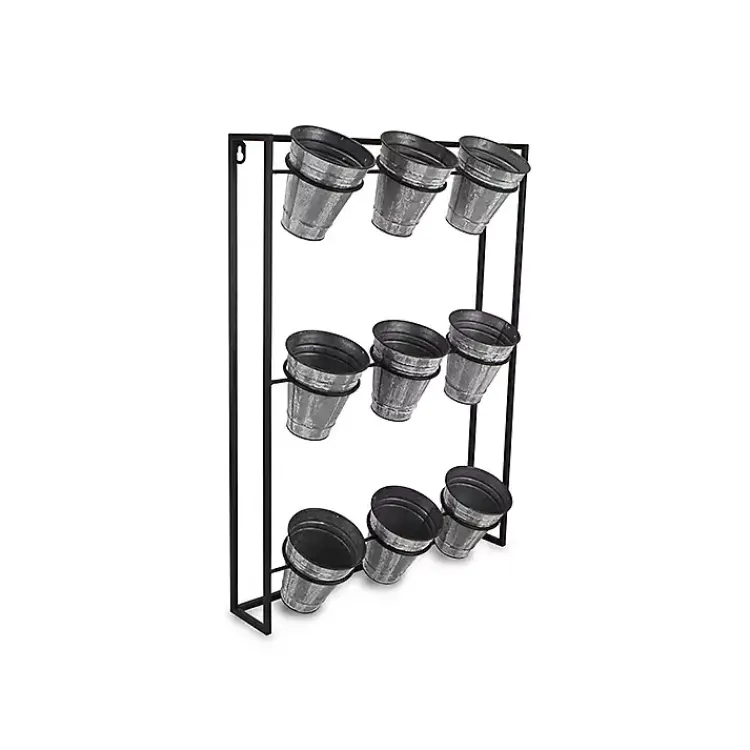 Kirklands Home Galvanized Wall Holder Planter Silver