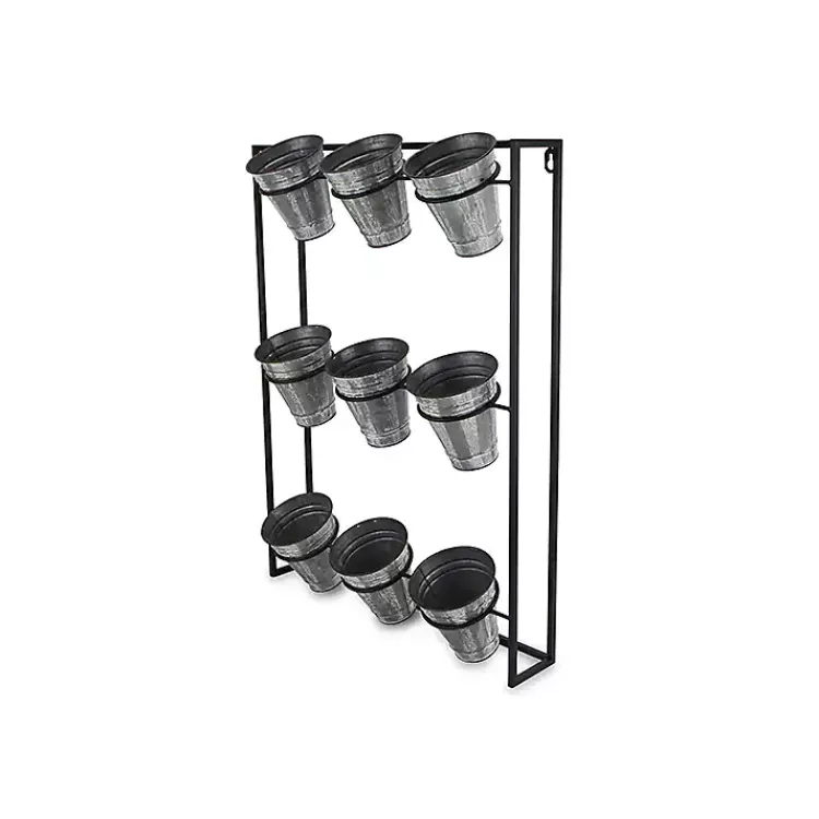 Kirklands Home Galvanized Wall Holder Planter Silver