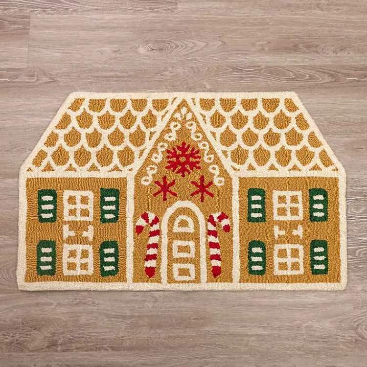 Christmas Decorations>Kirklands Home Gingerbread House Hooked Floor Mat