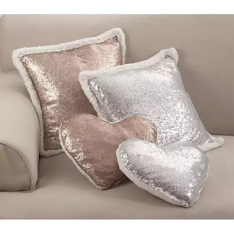 Pillows>Kirklands Home Glittery Gold Sherpa Sequins Throw Pillow
