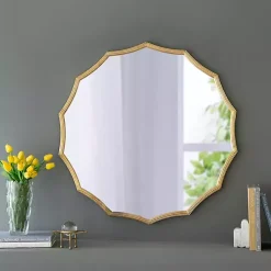 Kirklands Home Gold Curved Sunburst Wall Mirror Outlet