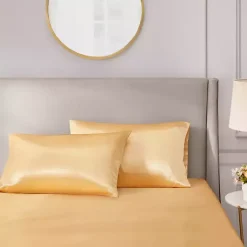 Kirklands Home Satin Standard 2-pc. Pillow Case Set Gold Discount